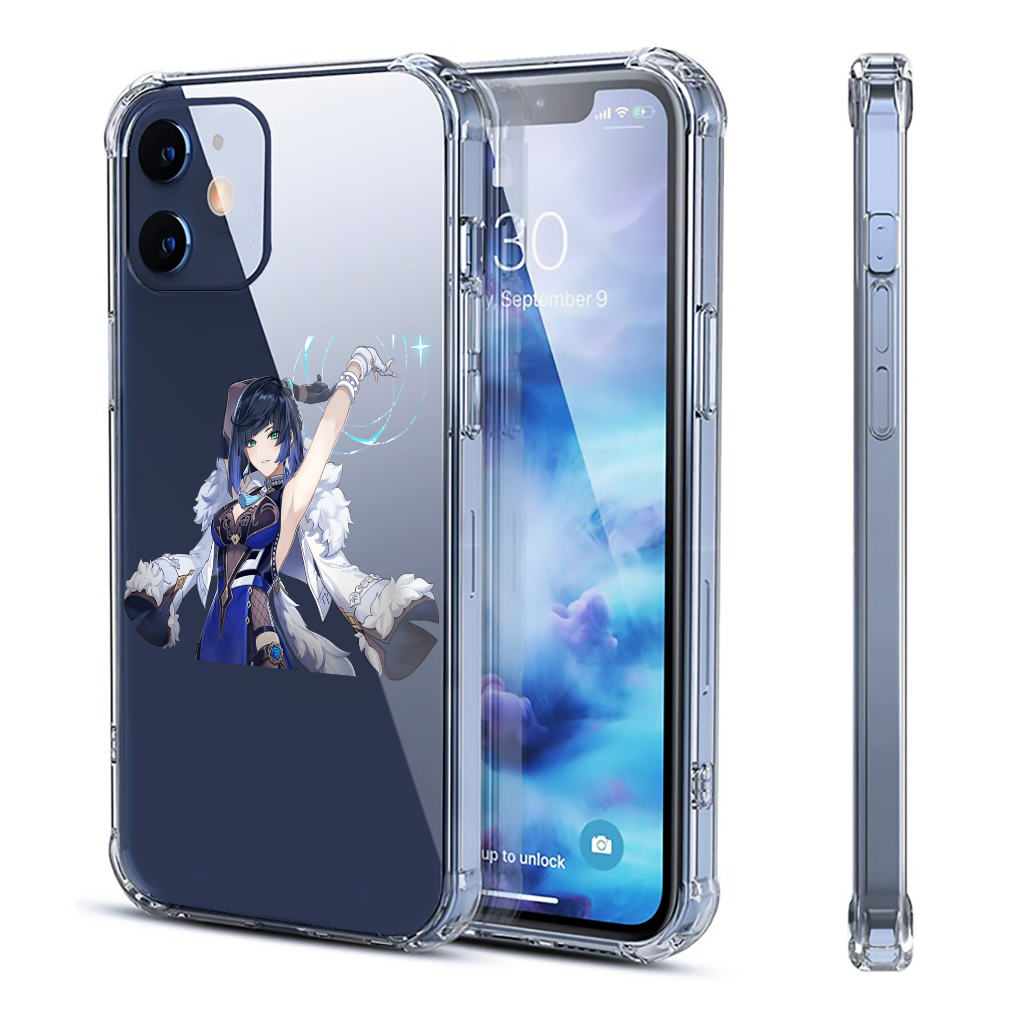 げんし神 夜兰 やらん genshin Yaran 【iPhone 12シリーズ対応】透明スマホケース（クリアソフトケース）